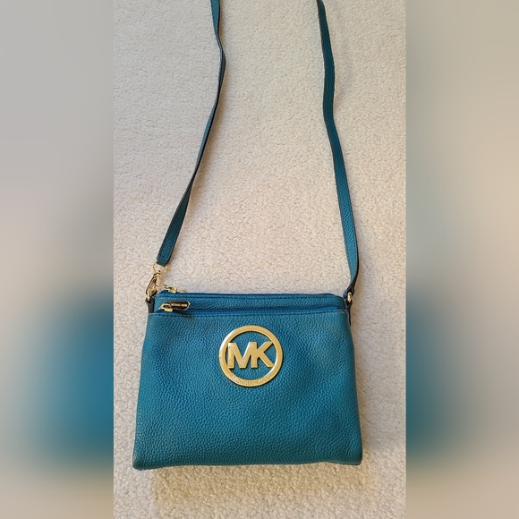 Like NEW Michael Kors Designer Blue Crossbody Purse Handbag - Picture 1 of 5